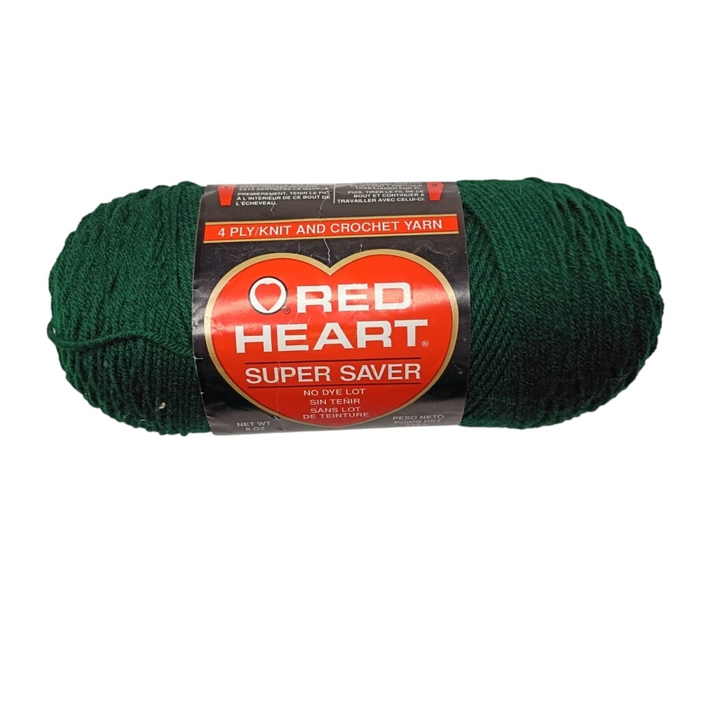 1 skein Red Heart Super Saver 389 Hunter Green 4 Ply knit and crochet yarn‎